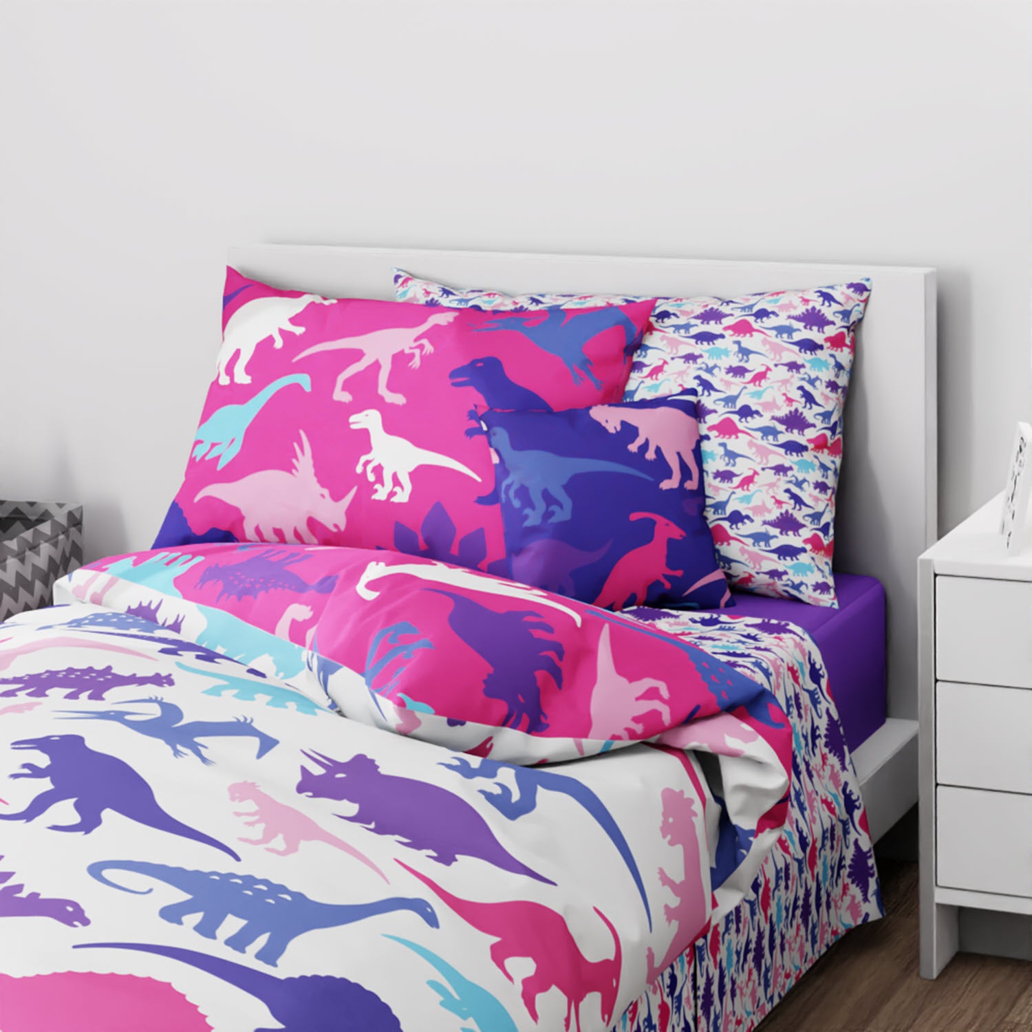 Girl dinosaur bedding discount set