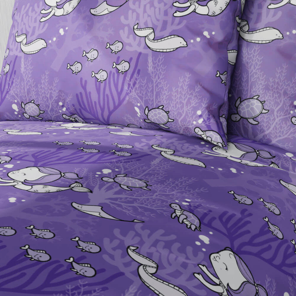 Little Mermaid & Friends Reversible Duvet Bed Set - Kidz Bedding