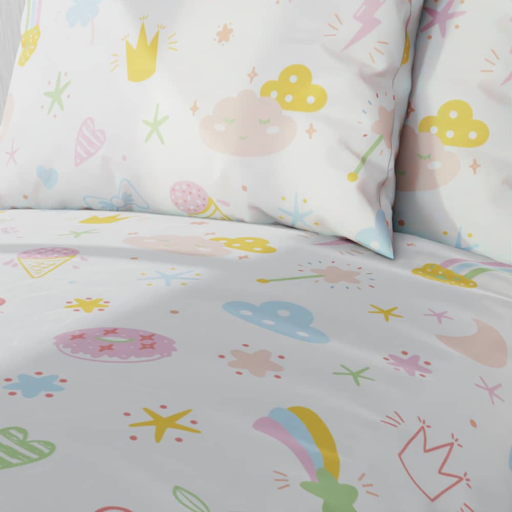 Happy Rainbows Reversible Duvet Bed Set - Kidz Bedding