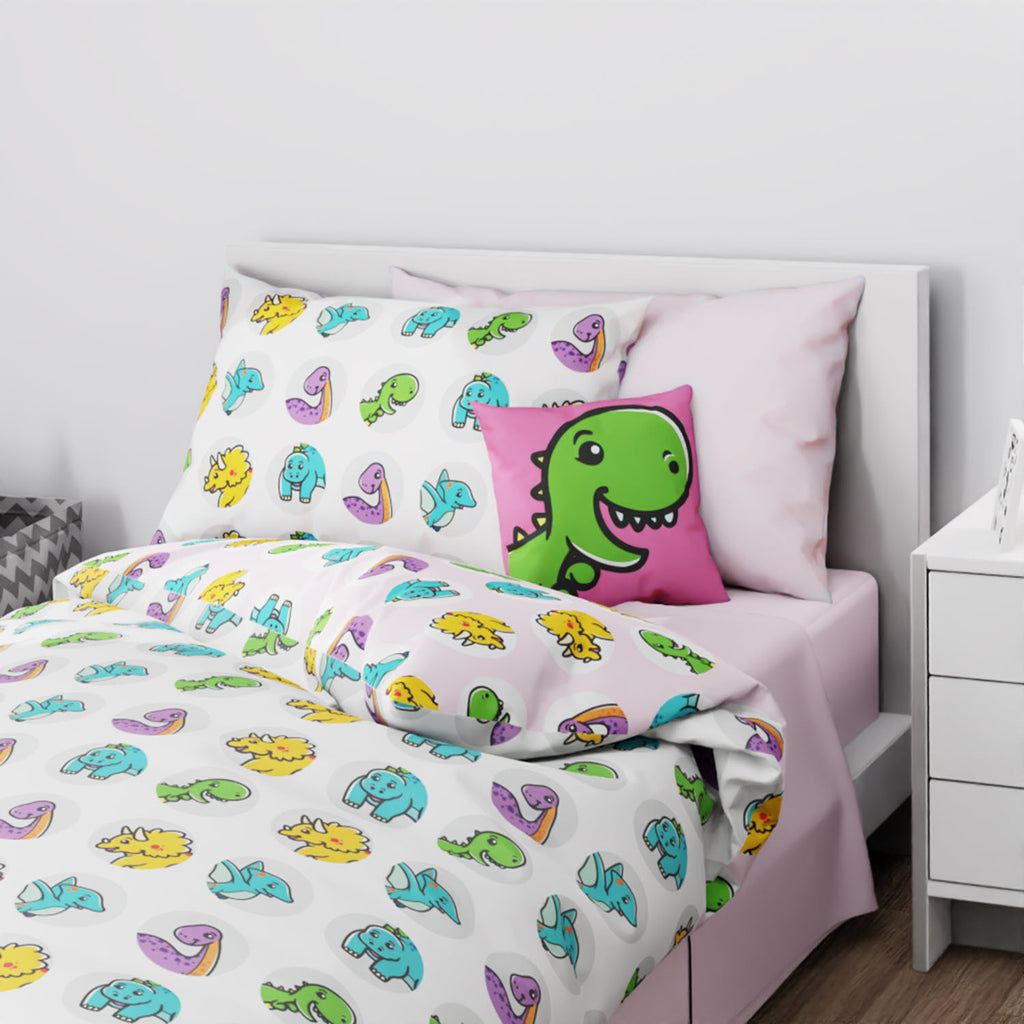 Little Mo Peaky Dinosaur Circles Reversible Duvet Bed Set - Kidz Bedding