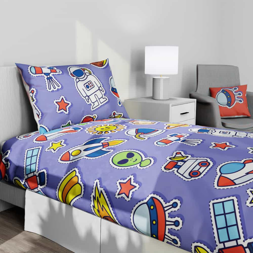 Space Patches Reversible Duvet Bed Set - Kidz Bedding