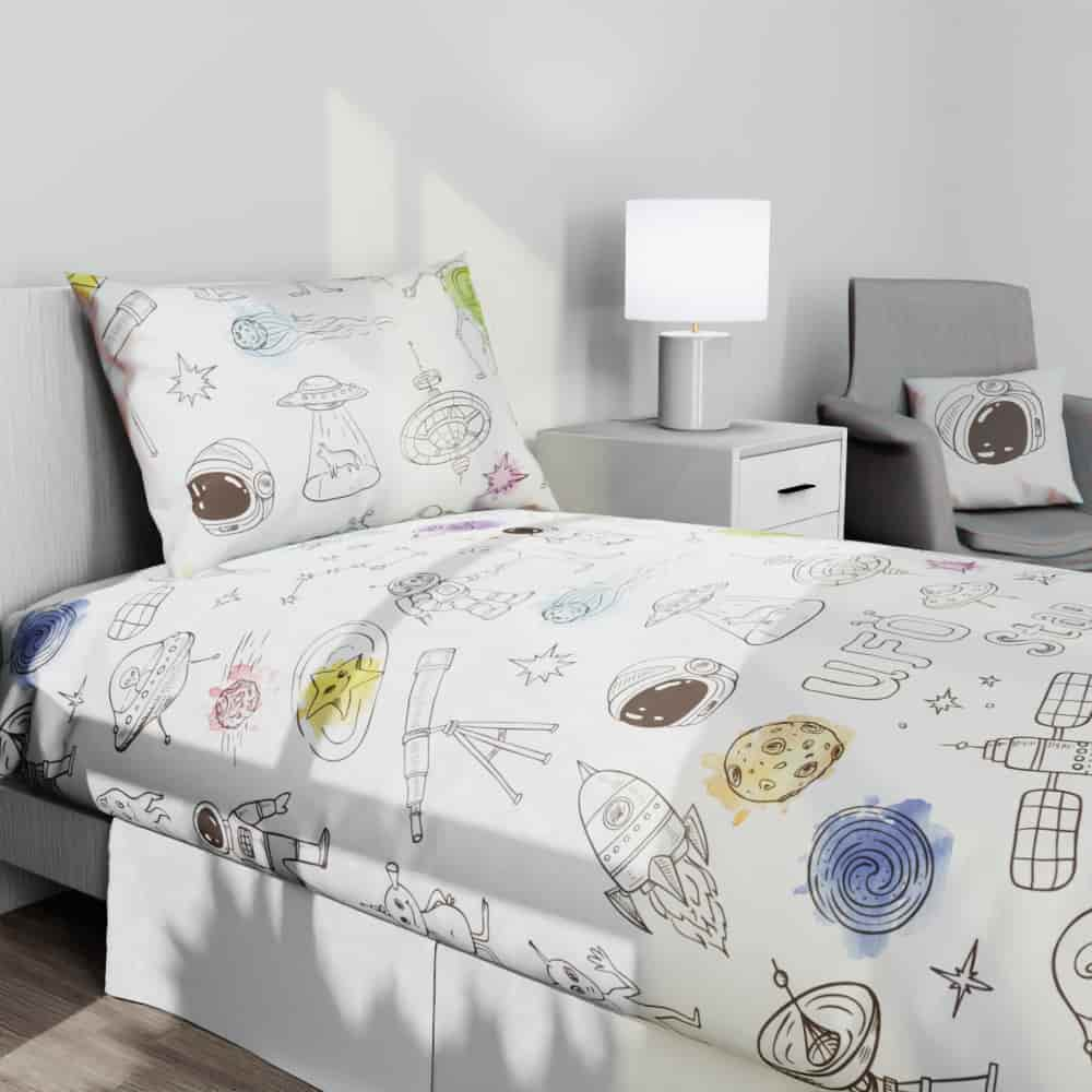 Space Doodles Reversible Duvet Bed Set - Kidz Bedding