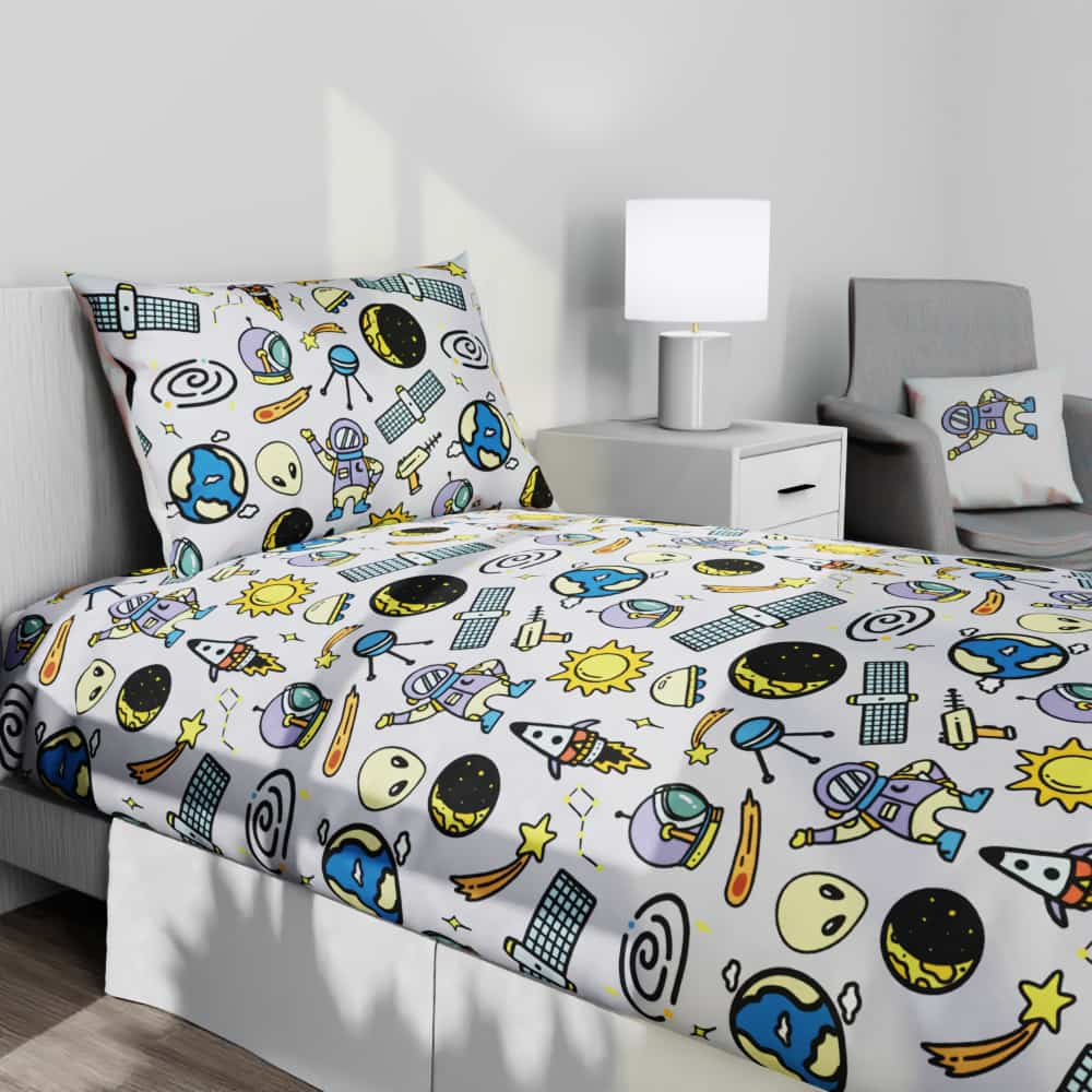 Space Objects Reversible Duvet Bed Set - Kidz Bedding