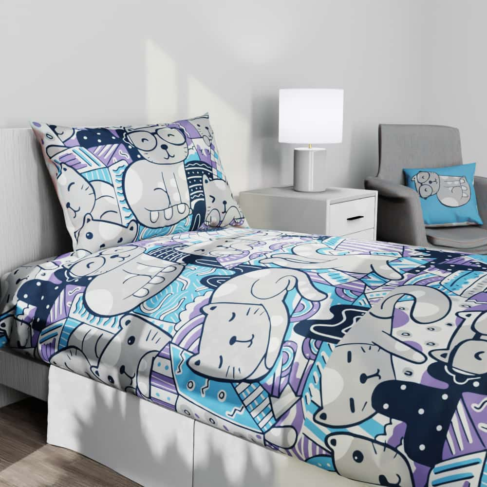 Cats Playing Reversible Duvet Bed Set - Kidz Bedding