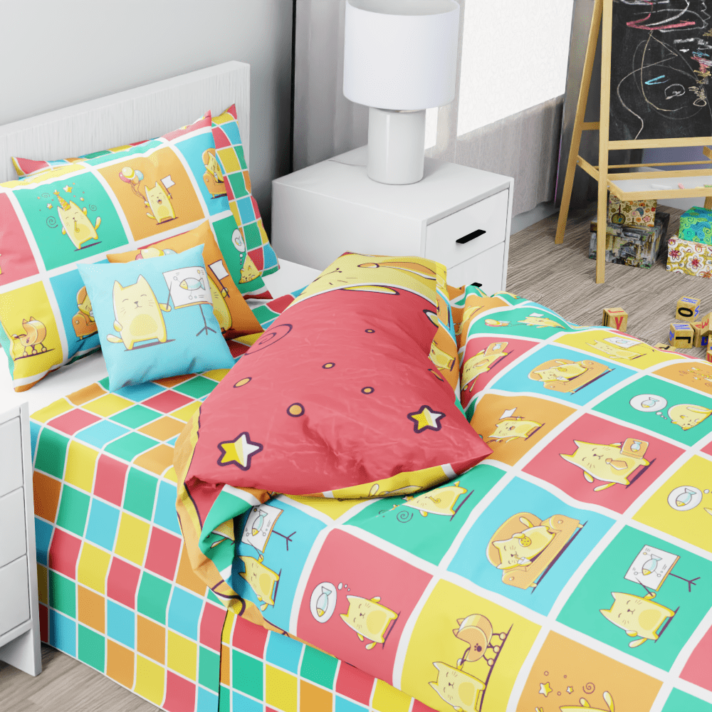 Cat Character Reversible Duvet Bed Set - Kidz Bedding