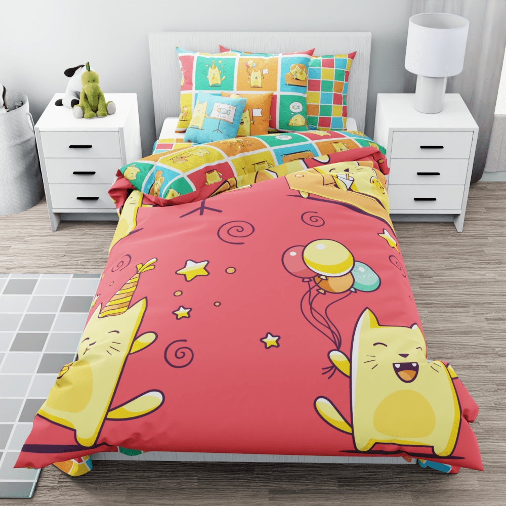 Cat Character Reversible Duvet Bed Set - Kidz Bedding