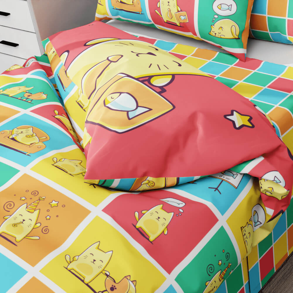 Cat Character Duvet Quilt Cover - Kidz Bedding