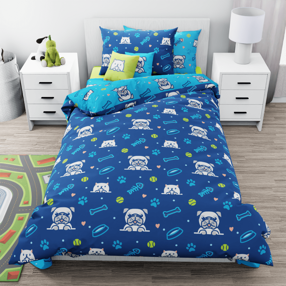 Cats and Dogs Reversible Duvet Bed Set - Kidz Bedding