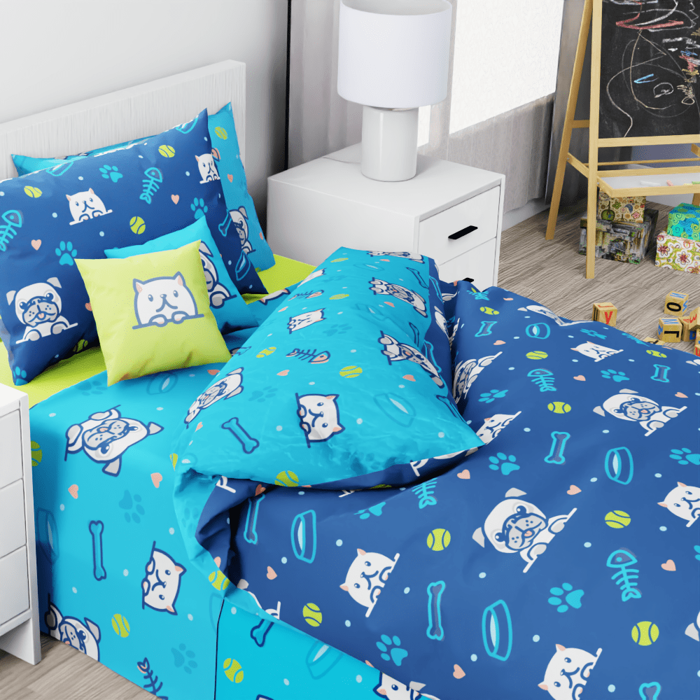 Cats and Dogs Reversible Duvet Bed Set - Kidz Bedding