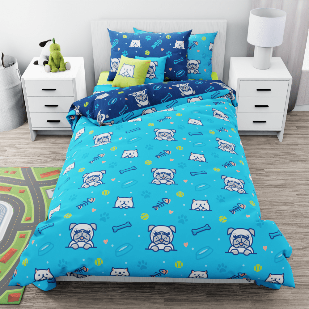 Cats and Dogs Reversible Duvet Bed Set - Kidz Bedding