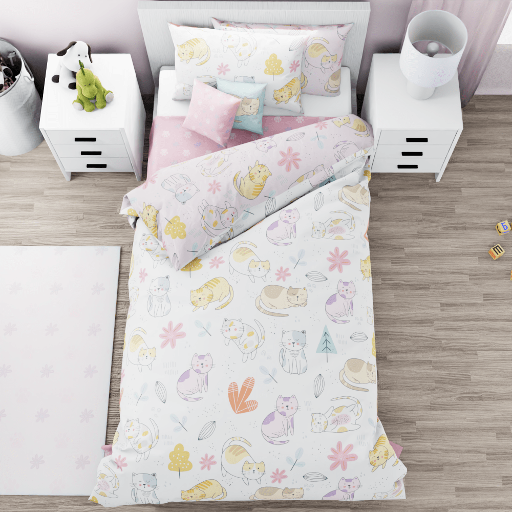 Cats and Nature Reversible Duvet Bed Set - Kidz Bedding