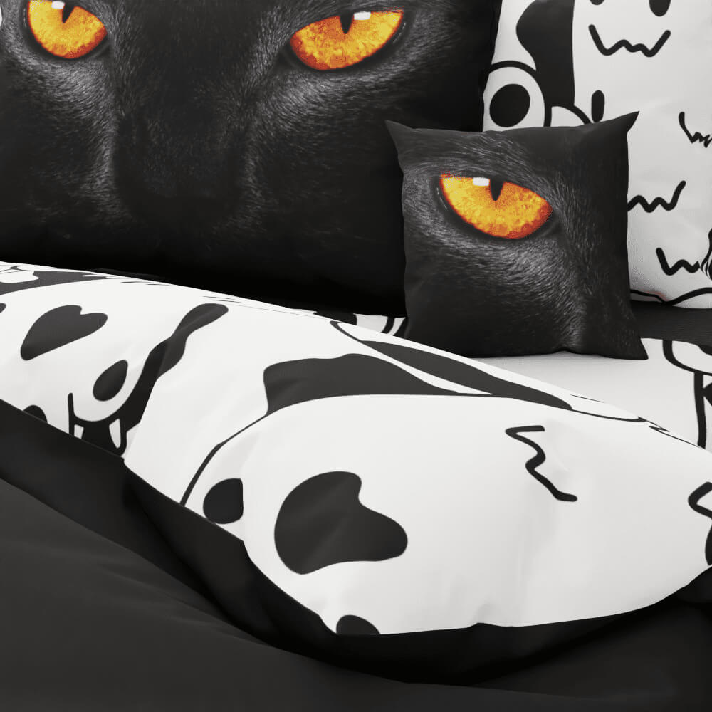 Black Cat Eyes Reversible Duvet Bed Set - Kidz Bedding