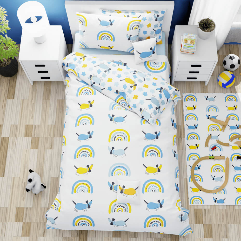 Dachshunds and Rainbows Reversible Duvet Bed Set - Kidz Bedding