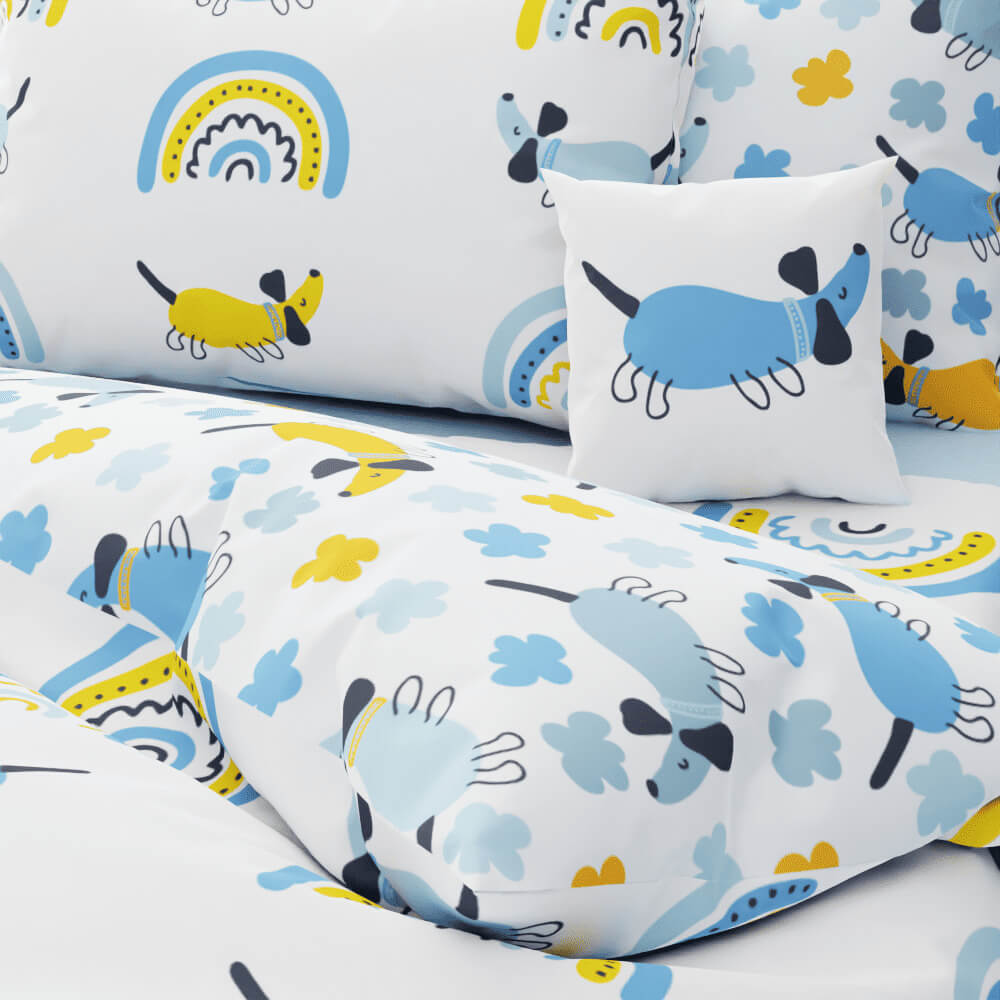 Dachshunds and Rainbows Reversible Duvet Bed Set - Kidz Bedding