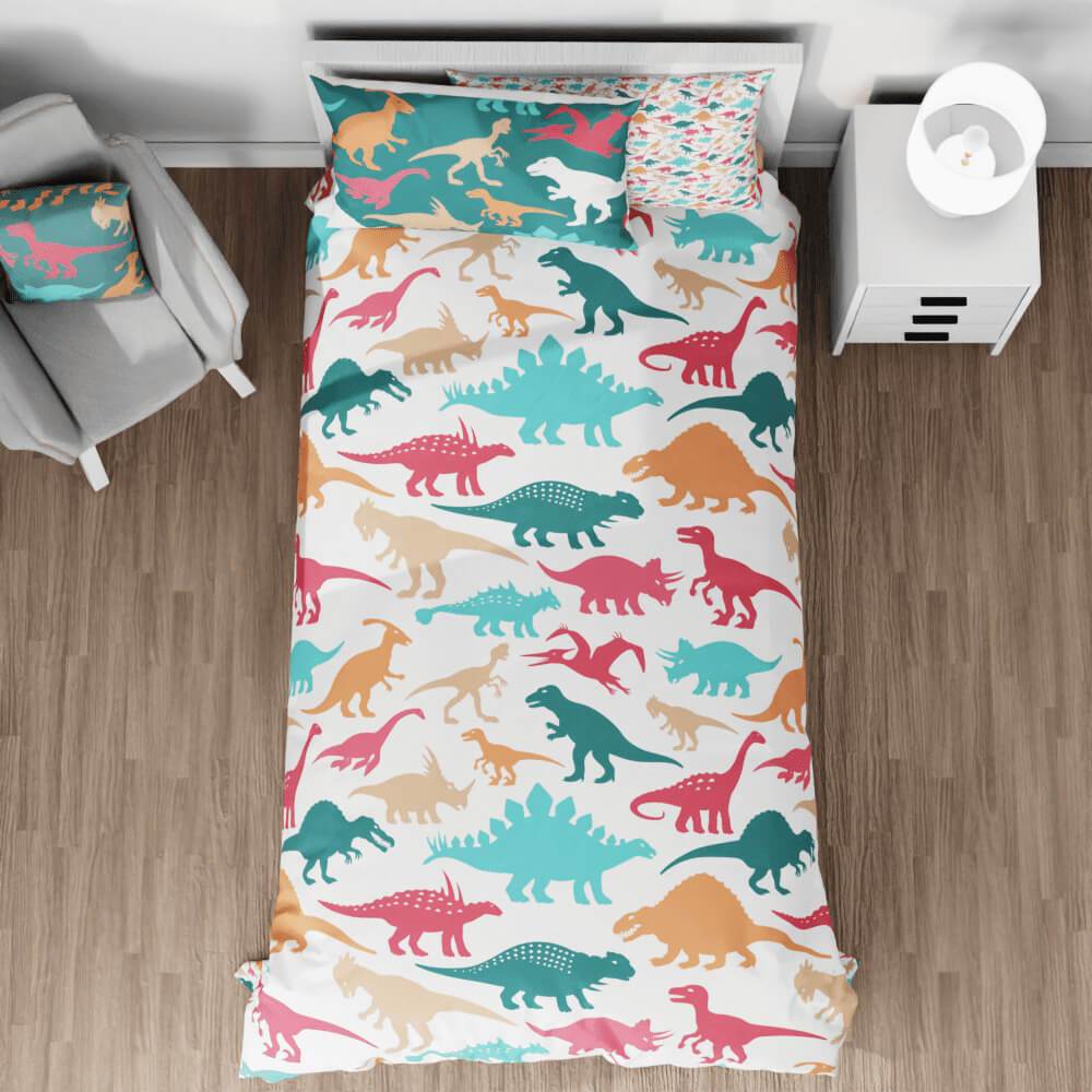 Dinosaur Flat Reversible Duvet Bed Set - Kidz Bedding