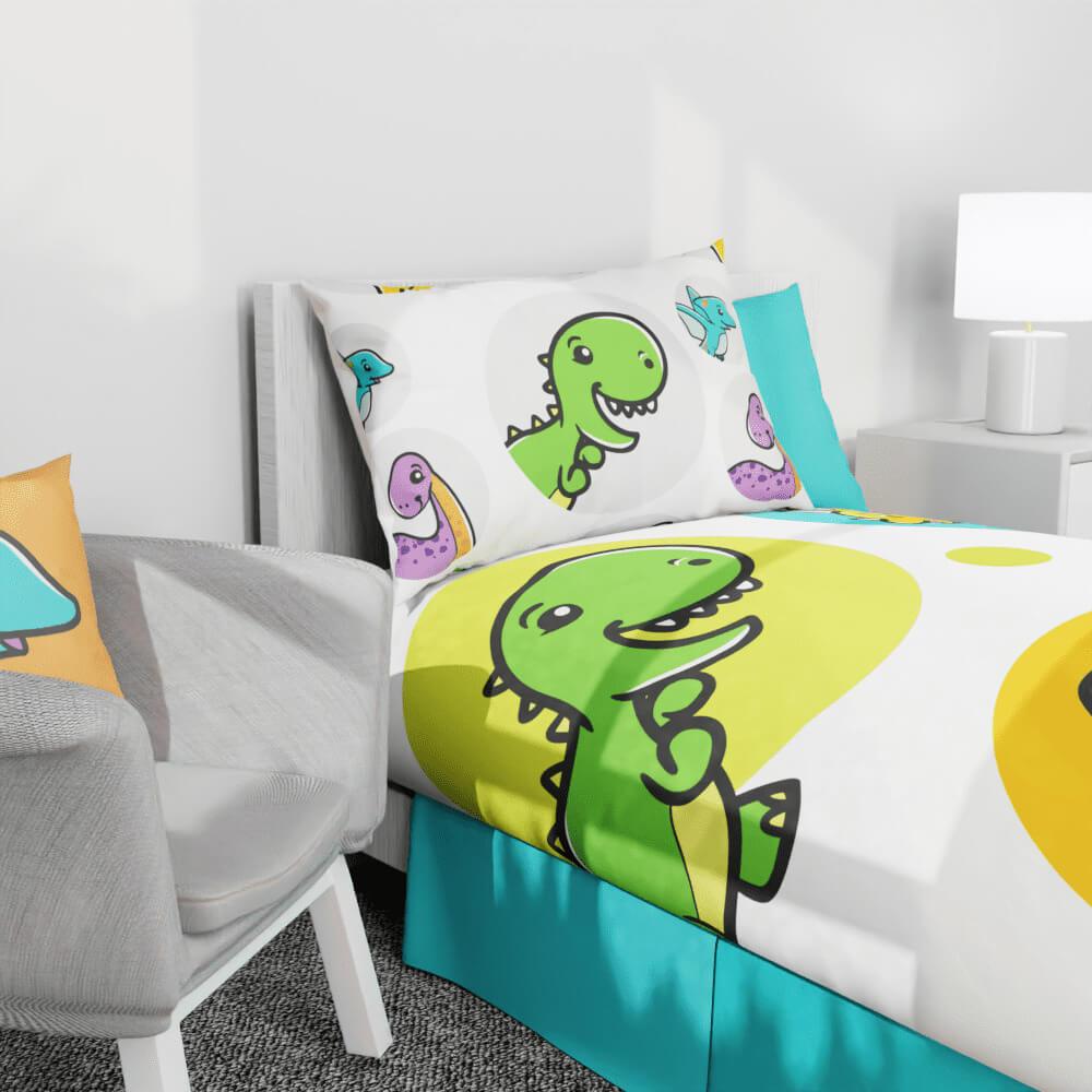 Dinosaur Circles Reversible Duvet Bed Set - Kidz Bedding