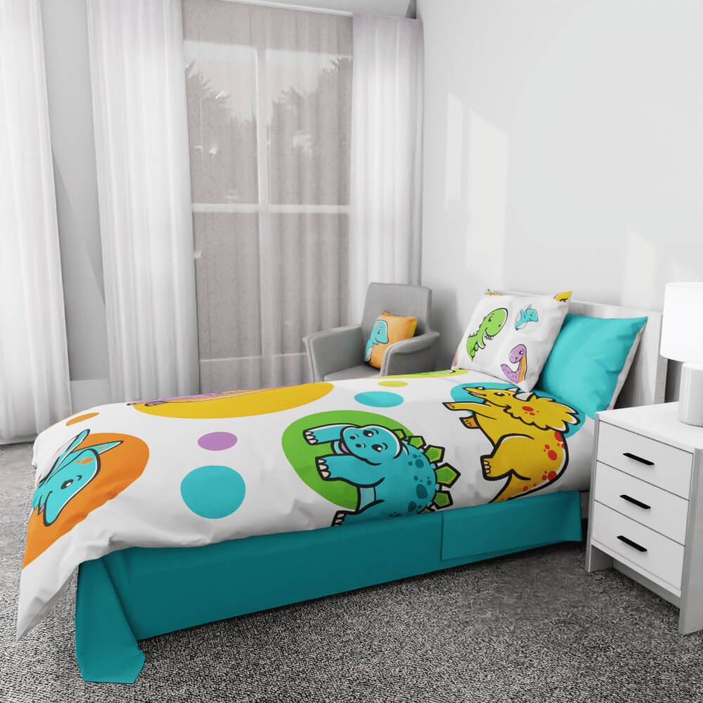 Dinosaur Circles Reversible Duvet Bed Set - Kidz Bedding