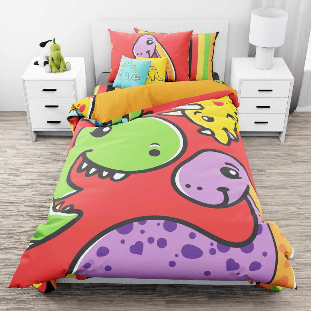 Roar and Friends Dinosaur Reversible Duvet Bed Set - Kidz Bedding