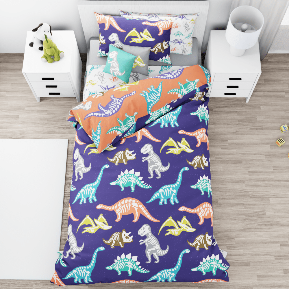 Purple store dinosaur bedding