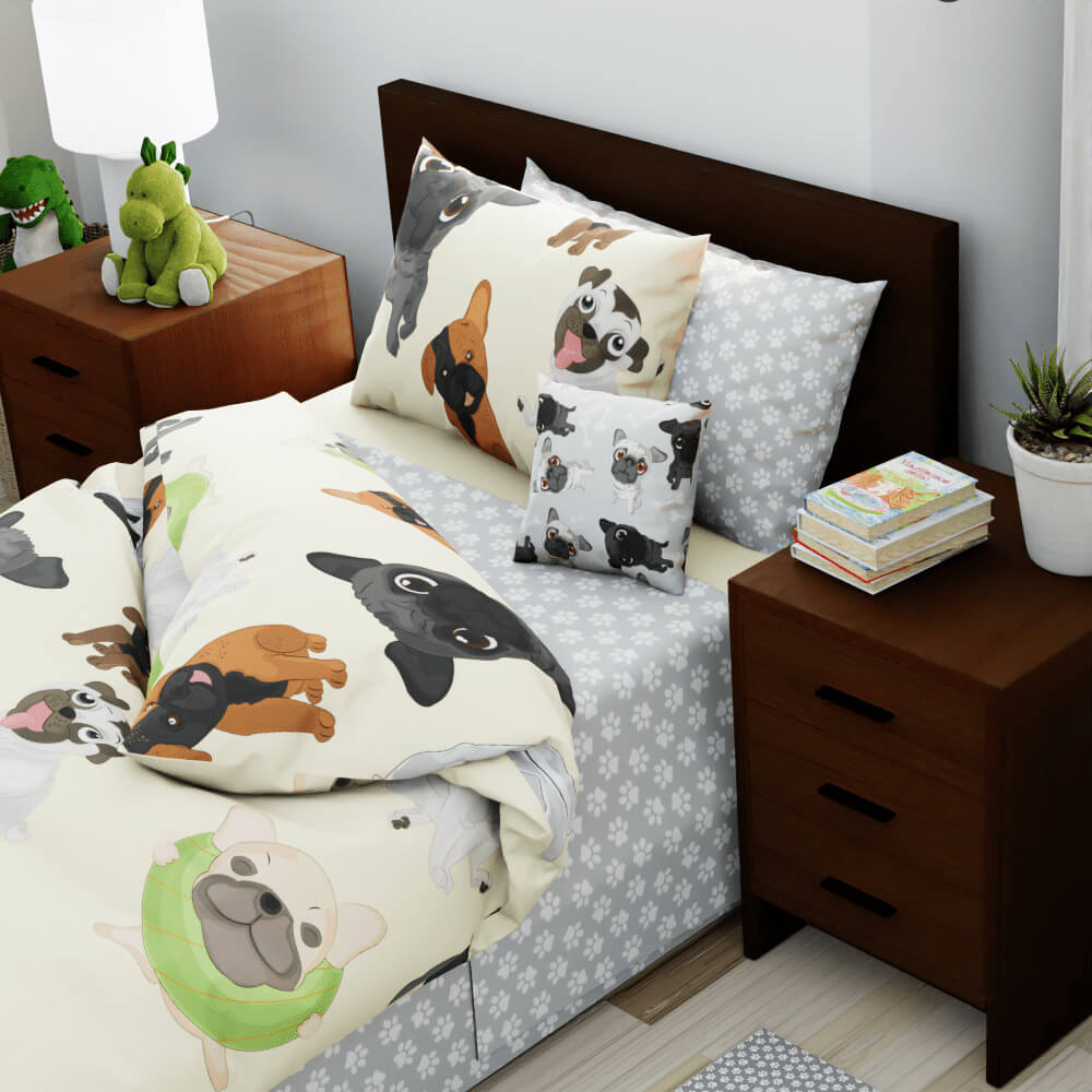 Crazy Dogs Reversible Duvet Bed Set - Kidz Bedding