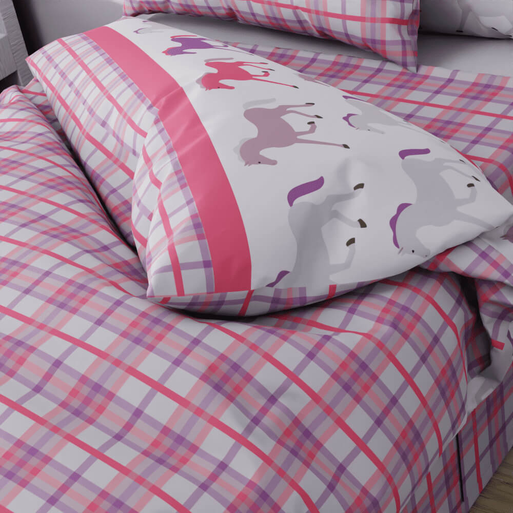 Gingham Horse Duvet Quilt Cover - Kidz Bedding