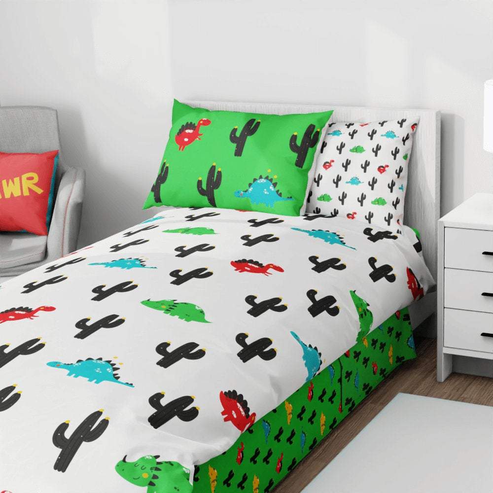 Dinosaur Cactus Reversible Duvet Bed Set - Kidz Bedding