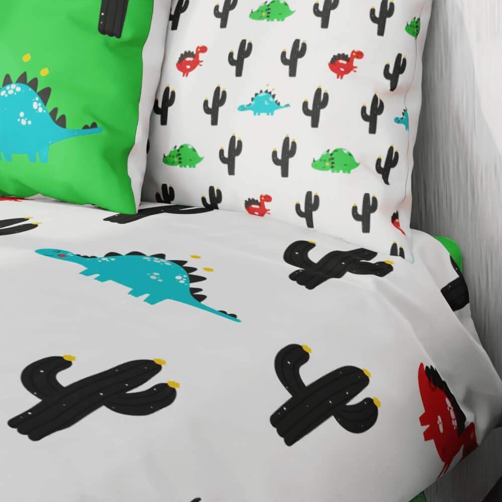 Dinosaur Cactus Reversible Duvet Bed Set - Kidz Bedding