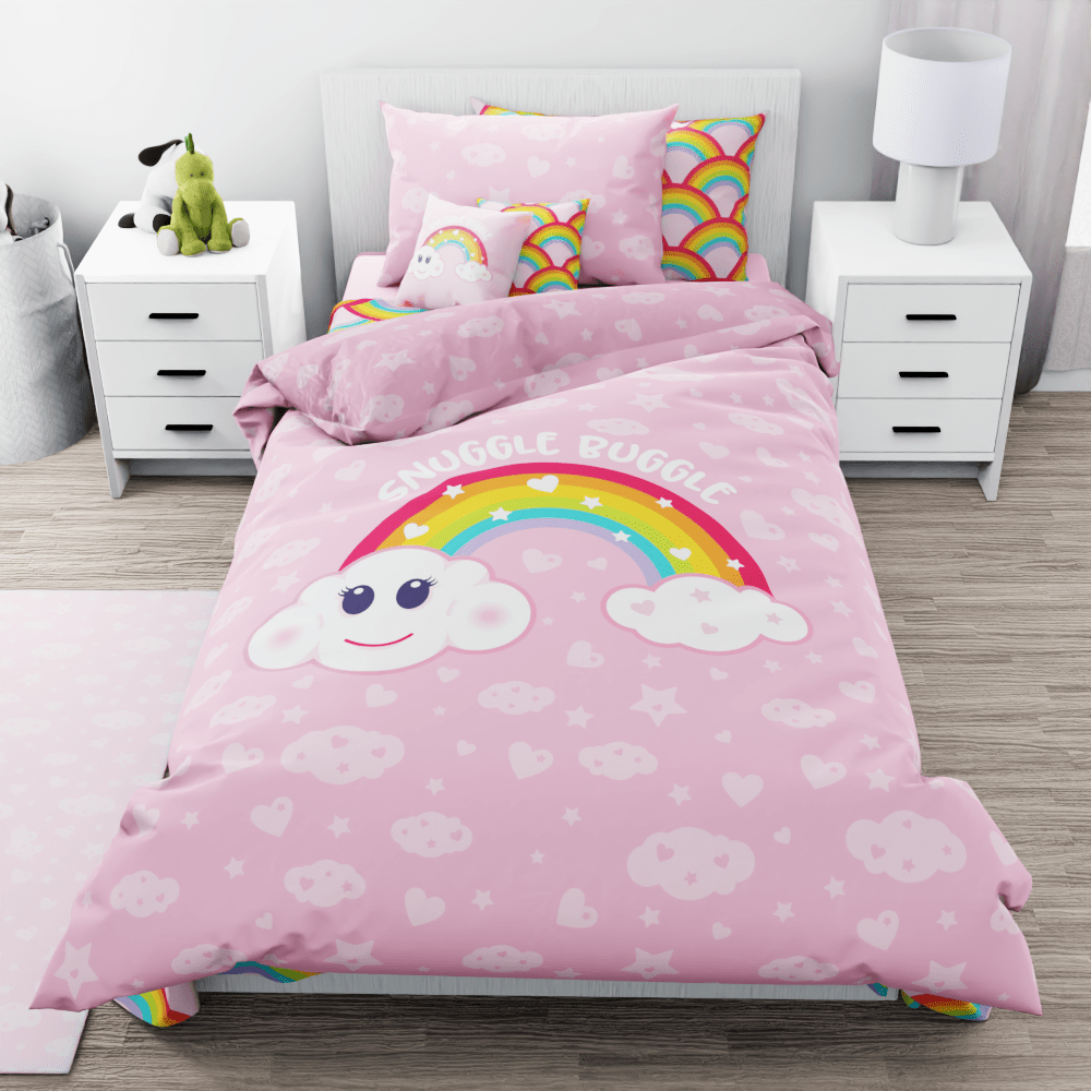 Little Bo Snuggle Buggle Rainbow Reversible Duvet Bed Set - Kidz Bedding