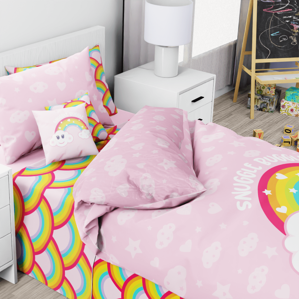 Little Bo Snuggle Buggle Rainbow Reversible Duvet Bed Set - Kidz Bedding