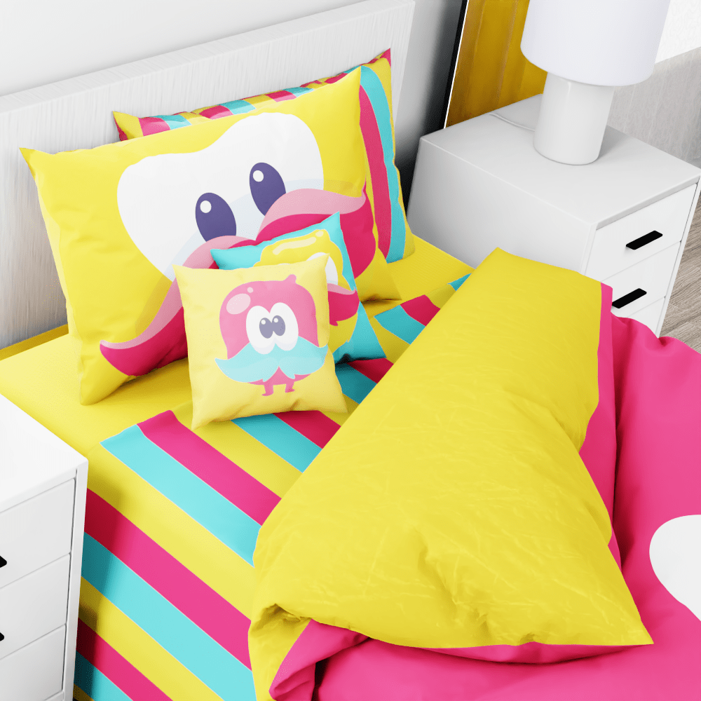 Little Mo Big Eyes Reversible Duvet Bed Set - Kidz Bedding