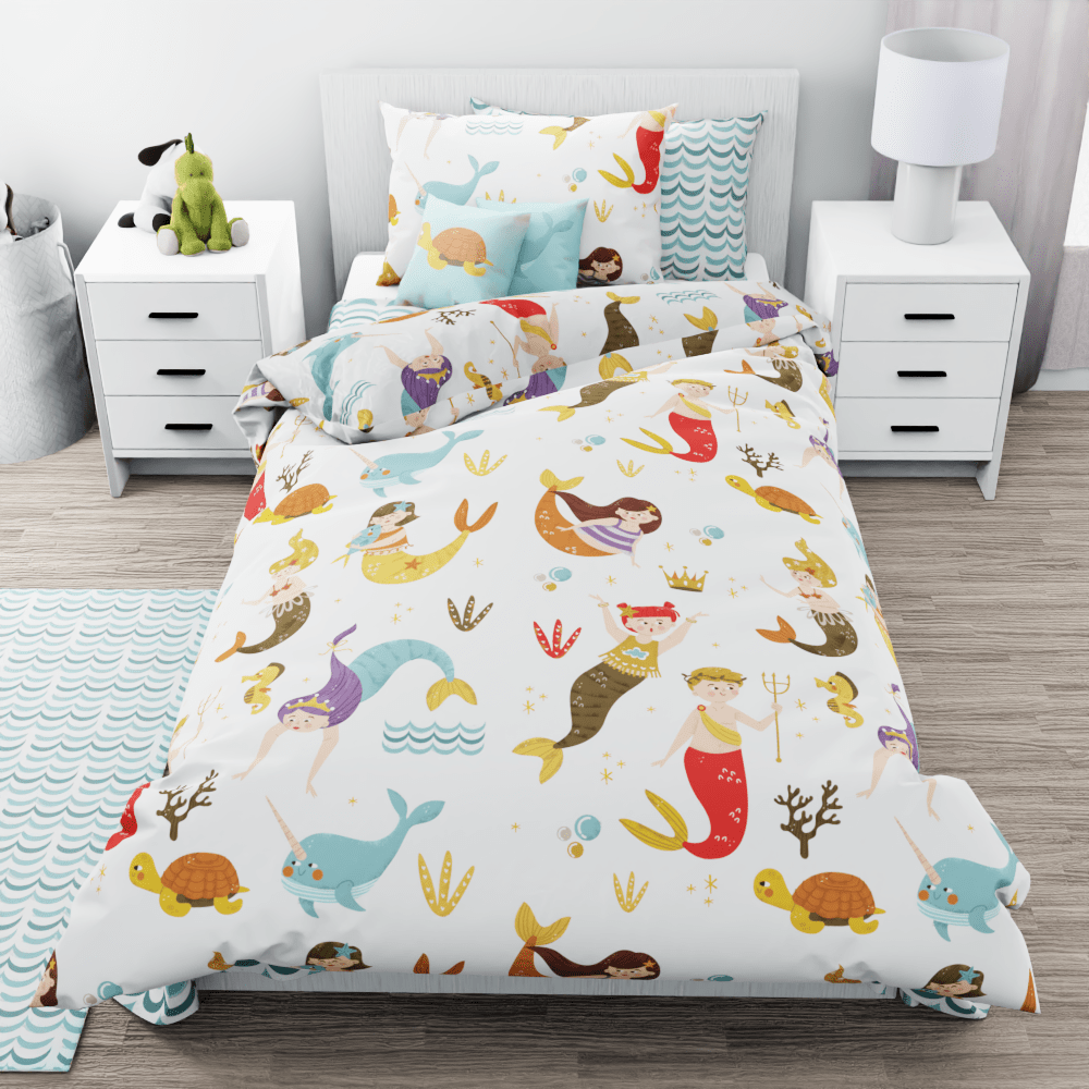 Mermaids & Sea Creatures Reversible Duvet Bed Set - Kidz Bedding