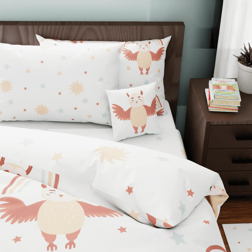 Owls and Rainbows Reversible Duvet Bed Set - Kidz Bedding