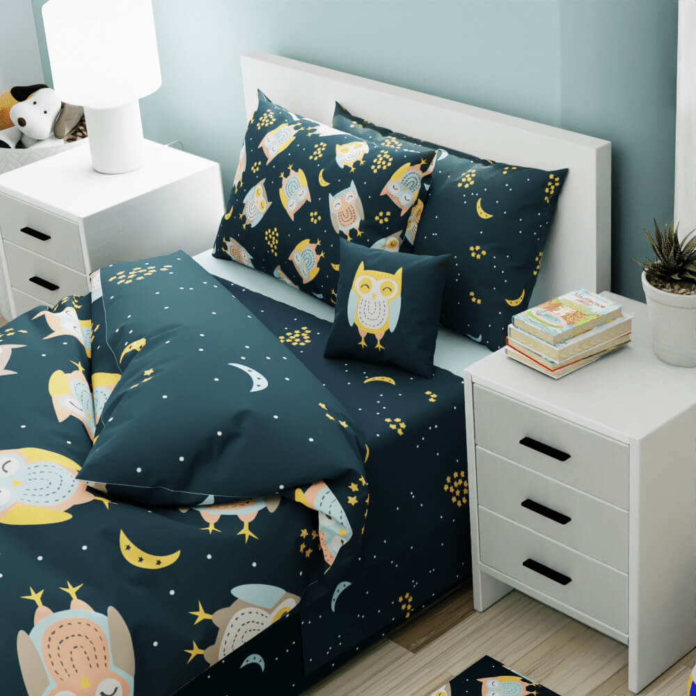 Sleepy Owls Reversible Duvet Bed Set - Kidz Bedding