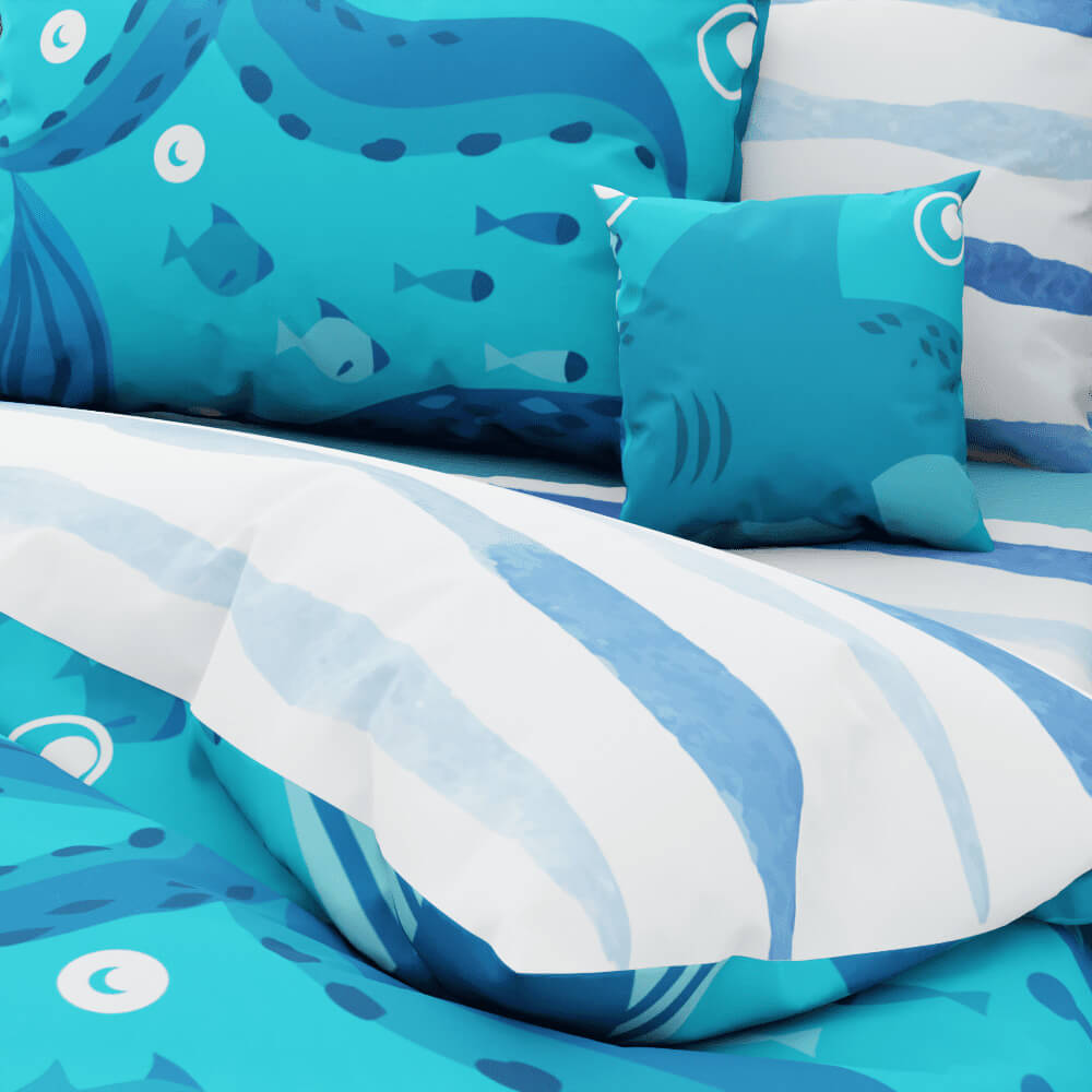 Sea Creatures Ocean Reversible Duvet Bed Set - Kidz Bedding