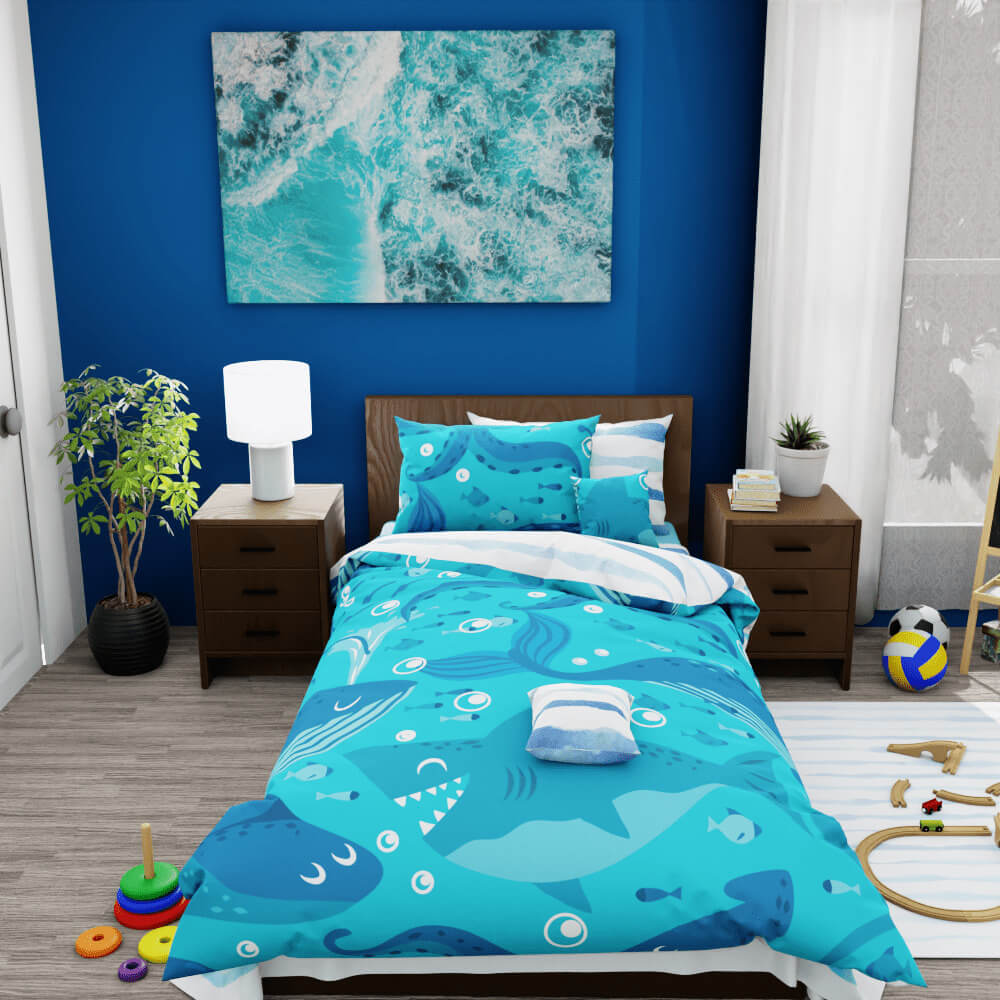 Sea Creatures Ocean Reversible Duvet Bed Set - Kidz Bedding