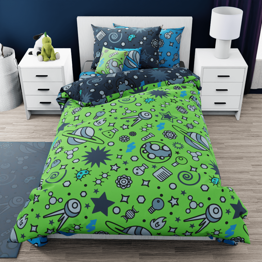 Space Pattern Reversible Duvet Bed Set - Kidz Bedding