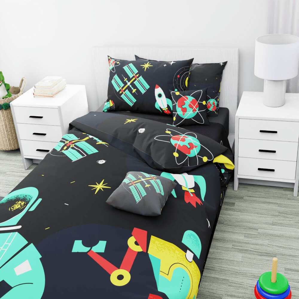 Space Robot Reversible Duvet Bed Set - Kidz Bedding