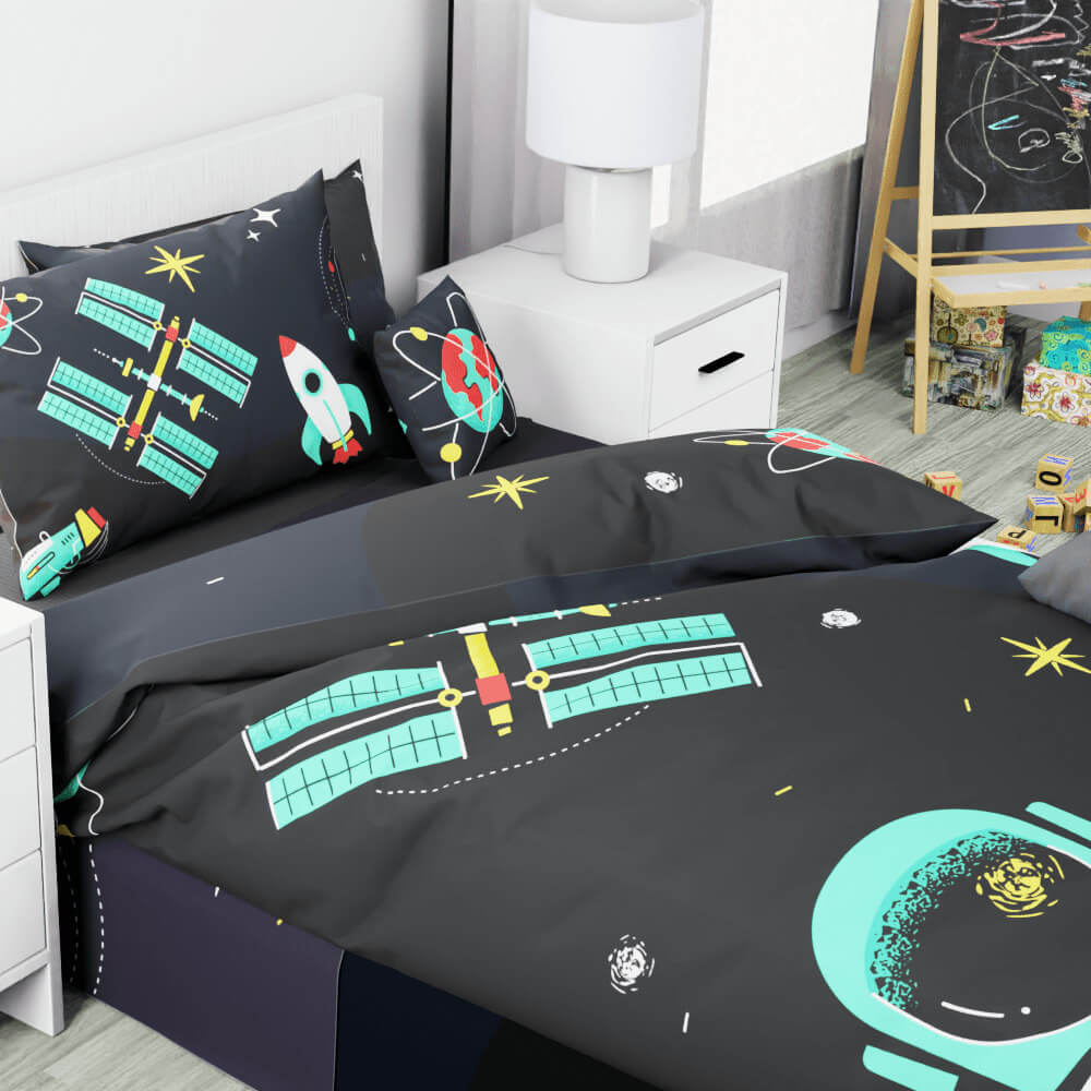 Space Robot Reversible Duvet Bed Set - Kidz Bedding