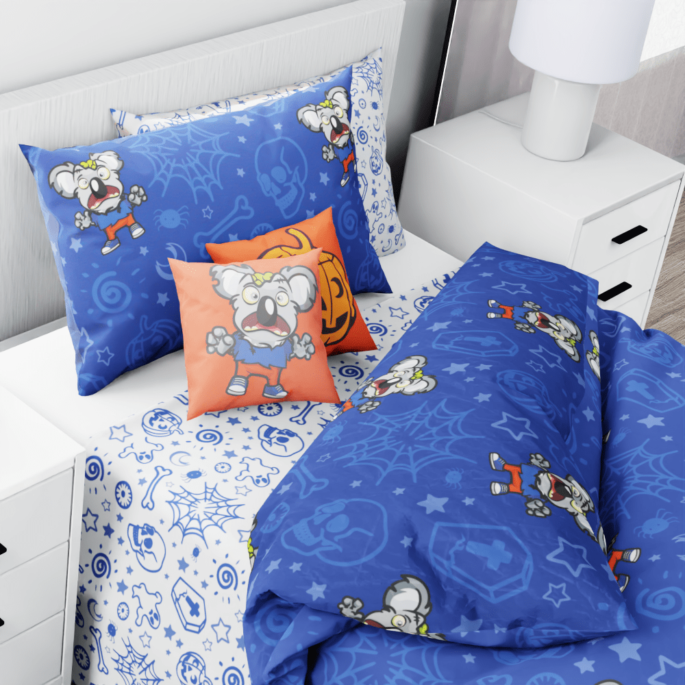 Zombie Koala Orange Reversible Duvet Bed Set - Kidz Bedding